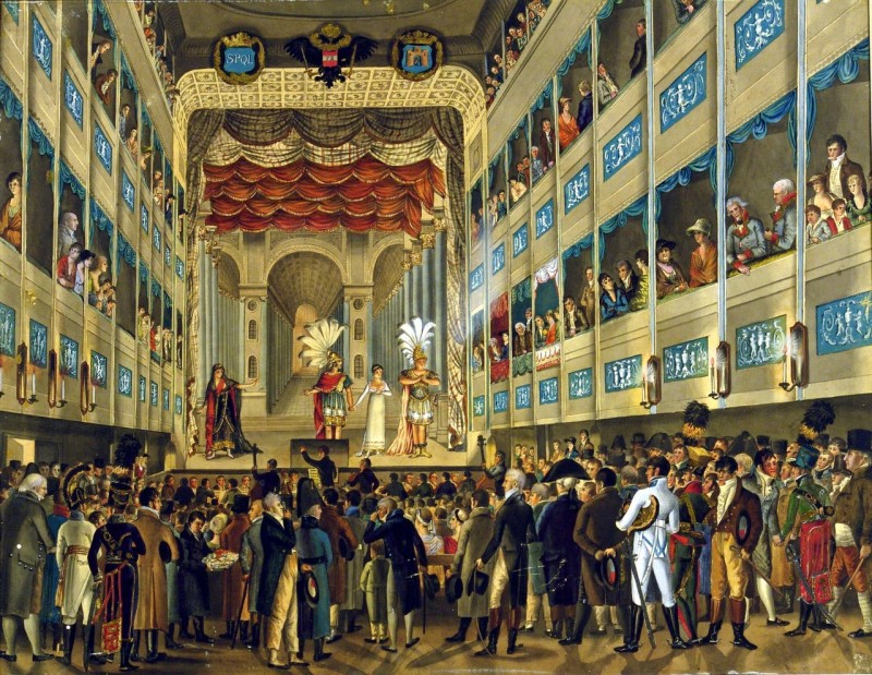 Зала театру в костелі Францисканців під час вистави "Медея" П. Корнеля.