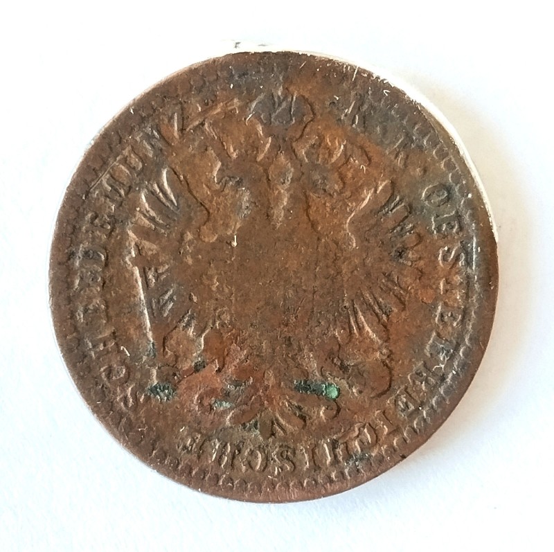 Монета "1 крейцер". Австрійська імперія. 1860 р.
