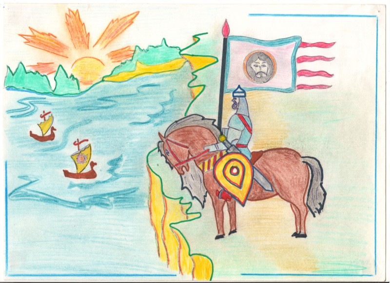 Малюнок  «У Кролевці знову  люди  багатіти почали і  Десною човни купецькі в Київ славний попливли»