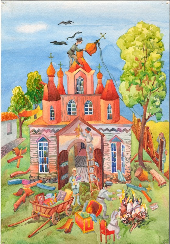 Малюнок «Руйнація Варварської церкви 30-і роки ХІХст.»