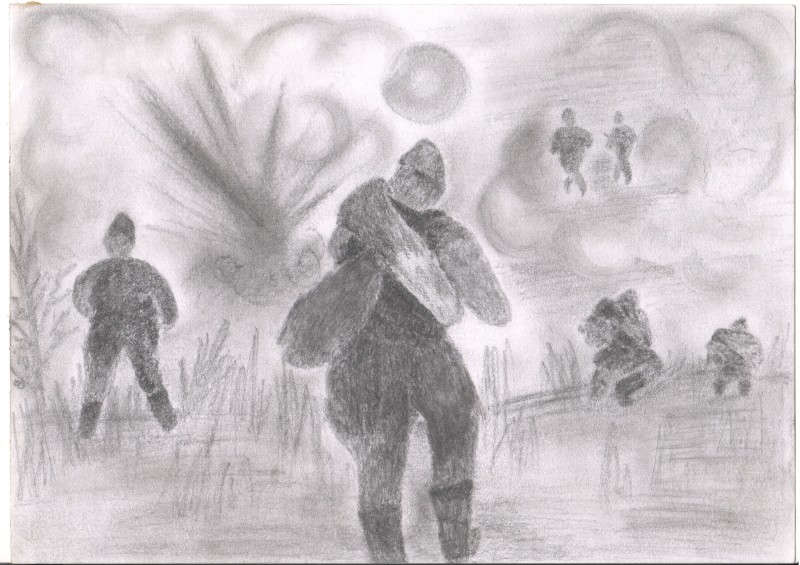 Малюнок «Оборонні бої 1941 року за район»