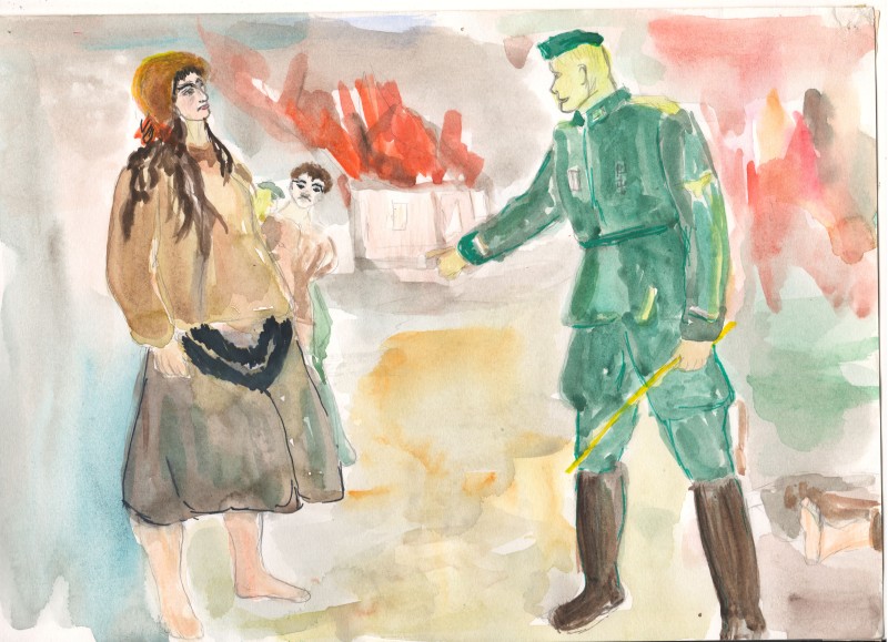 Малюнок «Звільнення району від німецько-фашистських загарбників»