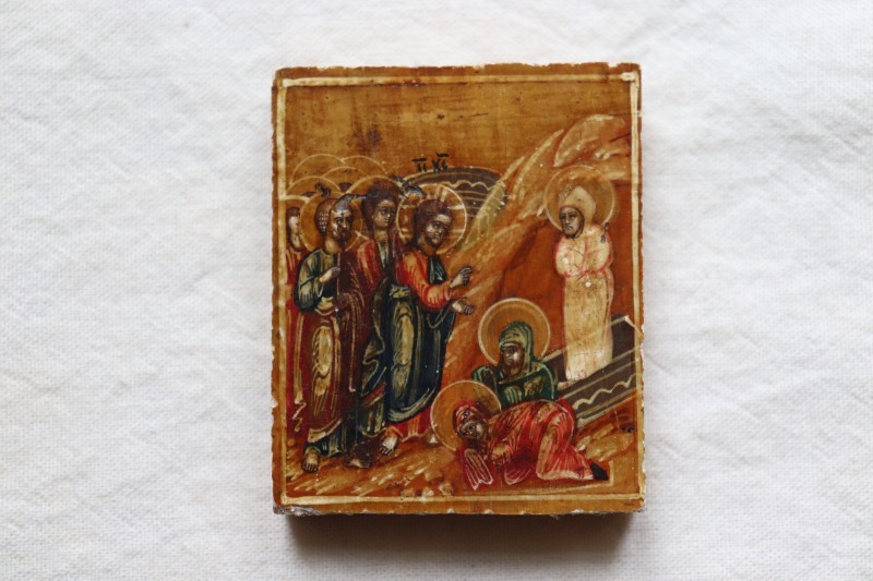 Ікона-таблетка. Воскресіння Лазаря