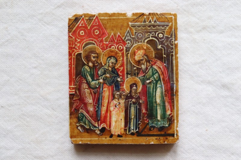 Ікона- таблетка. Введення у храм Пресвятої Богородиці