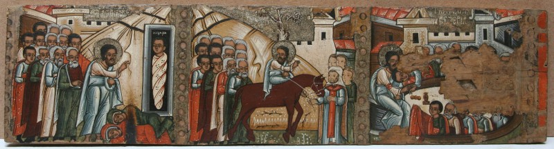 Ікона "Воскресіння Лазаря, в'їзд у Єрусалим, Тайна вечеря"