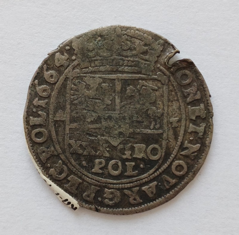 Монета «Тимф» (Злотовка, 30 грошей). Річ Посполита. 1664 рік.