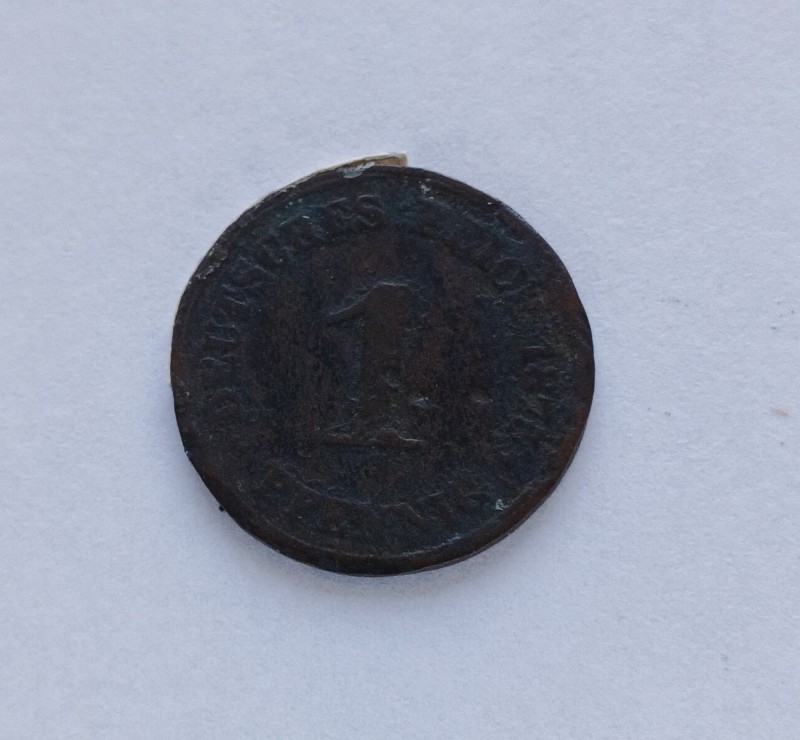 Монета "1 пфеніг". Німецька імперія. 1875 р.