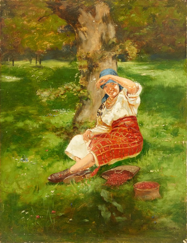 Гуцулка під деревом