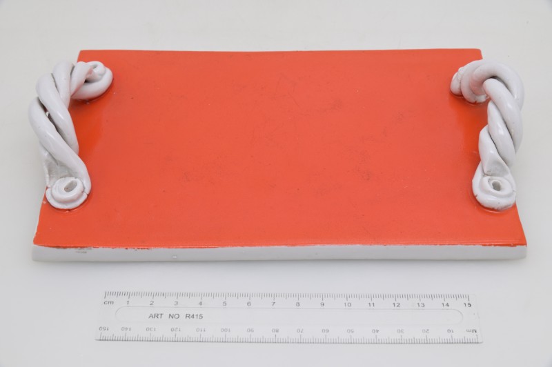 Таця (червона з білими ручками). Входить до комплекту з 3-х предметів