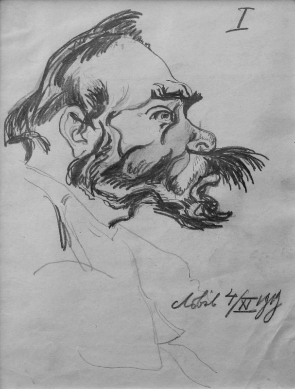 Шарж на професора Іларіона Свєнціцького