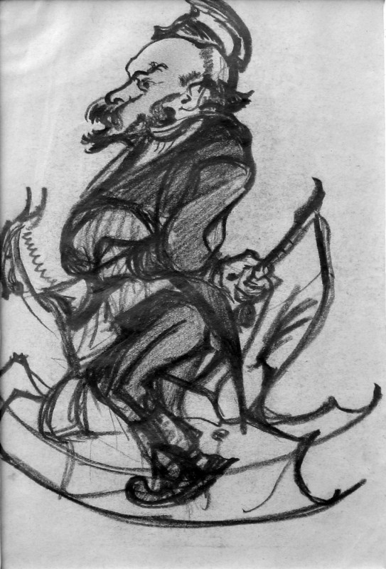 Шарж на професора Іларіона Свєнціцького