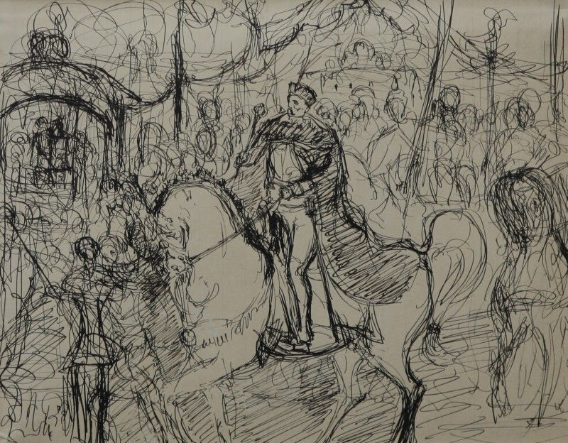 Начерк до картини "В'їзд Богдана Хмельницького до Києва"