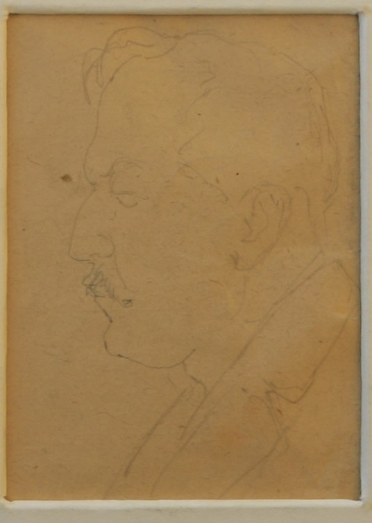 Голова чоловіка в профіль. Начерк