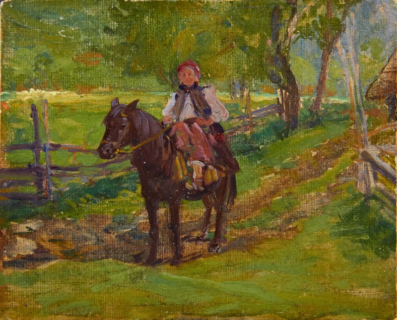 Гуцулка на коні