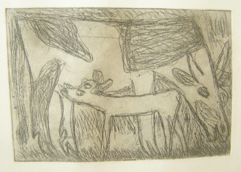 Корова з телям (В стайні)