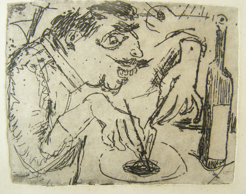 За їжею (Він обідає)