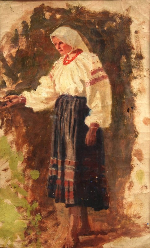 Селянка з мискою