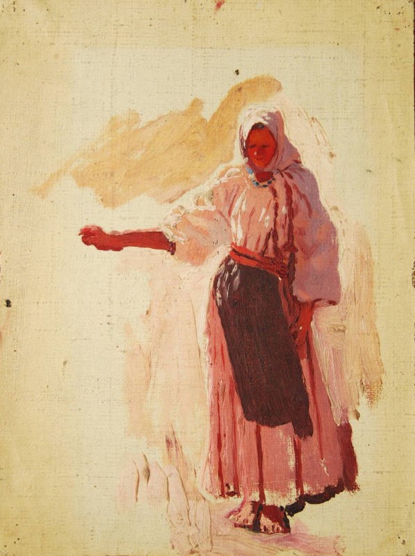 Селянка, яка стоїть