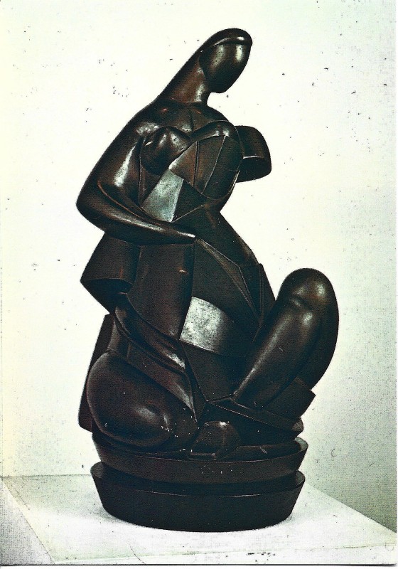 Листівка зі зображенням скульптури О. Архипенка "Драпірована жінка"