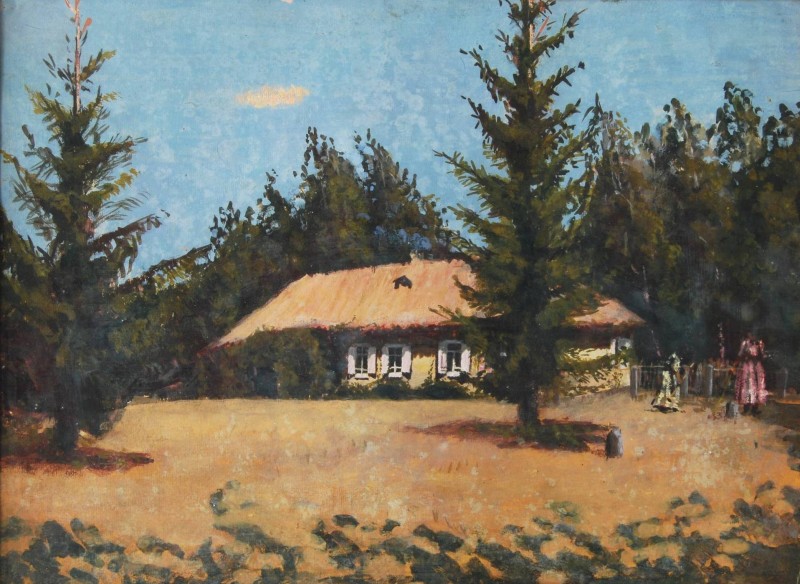 Краєвид з ялинами і будинком, 1910-і