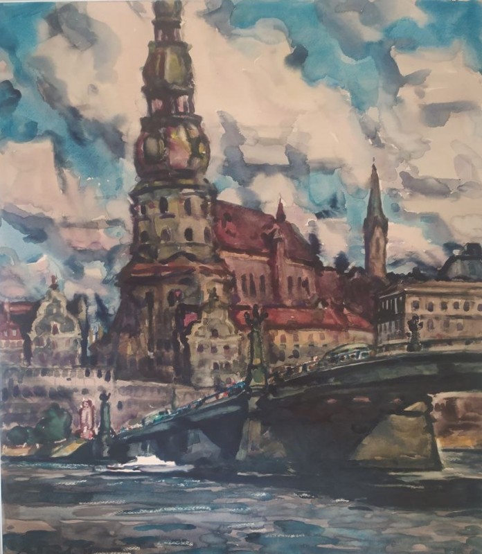"Рига. Собор святого Петра. Міст через Даугаву"