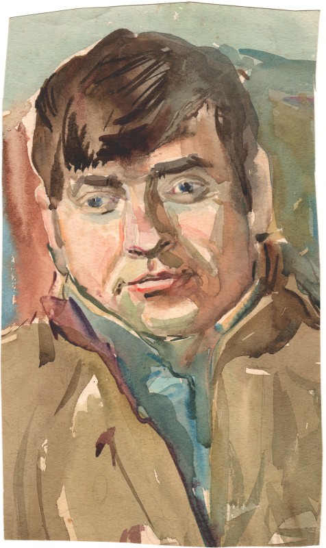 Портрет шахиста. Акварель.  Папір. 1986 рік.