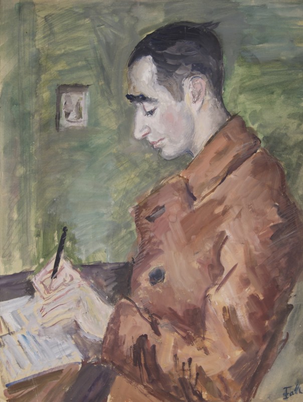 Портрет молодого чоловіка за письмовим столом