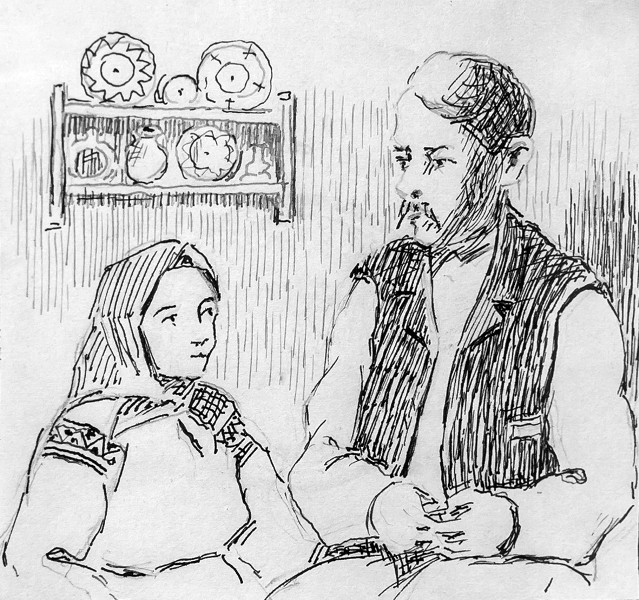 Малюнки до читанки. Малюнок 3. Селянська родина.