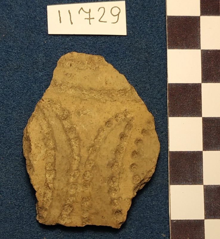 Фрагмент стінки ліпної сіроглиняної посудини