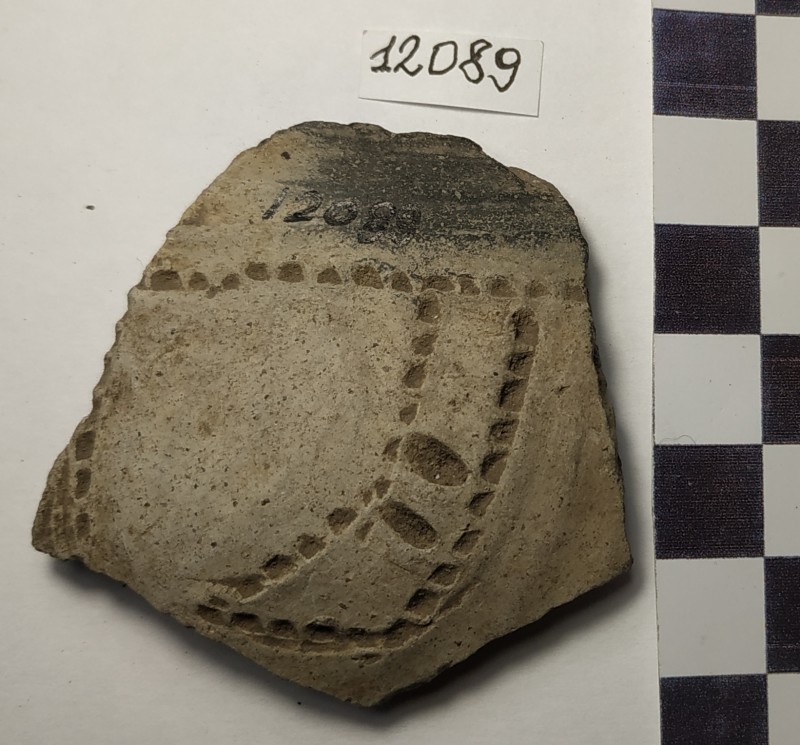 Фрагмент стінки ліпної сіроглиняної посудини