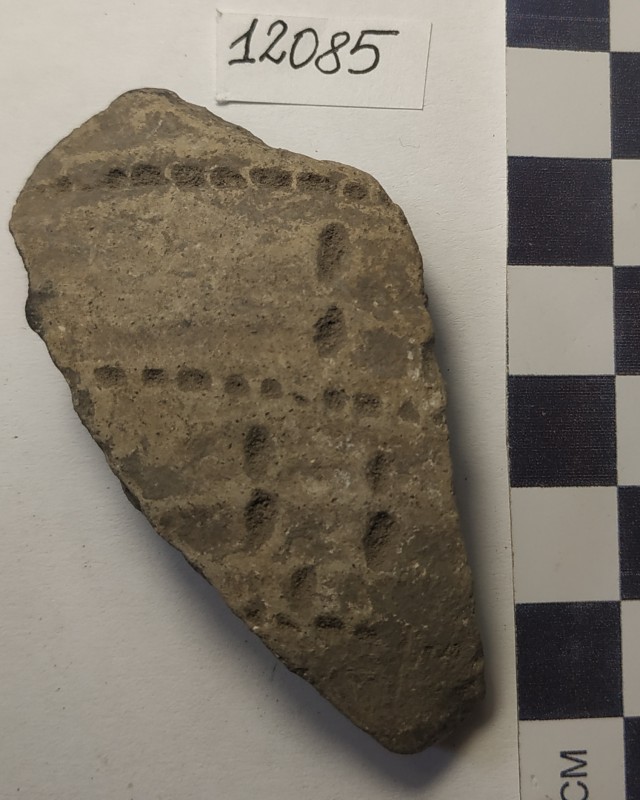 Фрагмент стінки ліпної сіроглиняної посудини