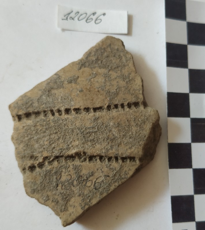 Фрагмент стінки ліпної сіроглиняної посудини