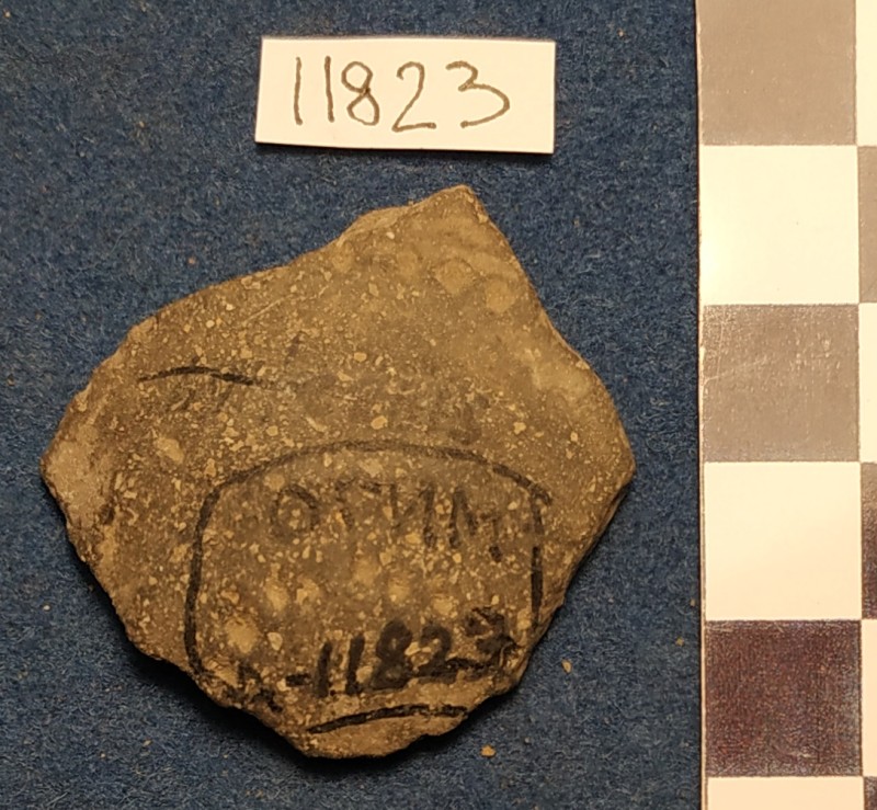 Фрагмент стінки ліпної сіроглиняної посудини