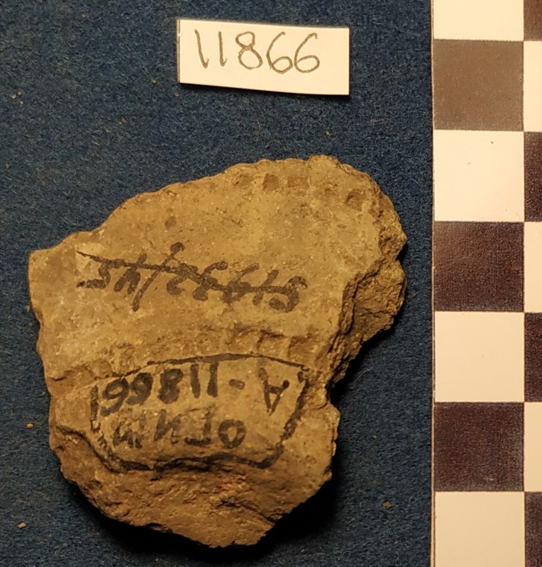 Фрагмент дна і придонної частини ліпної сіроглиняної  посудини