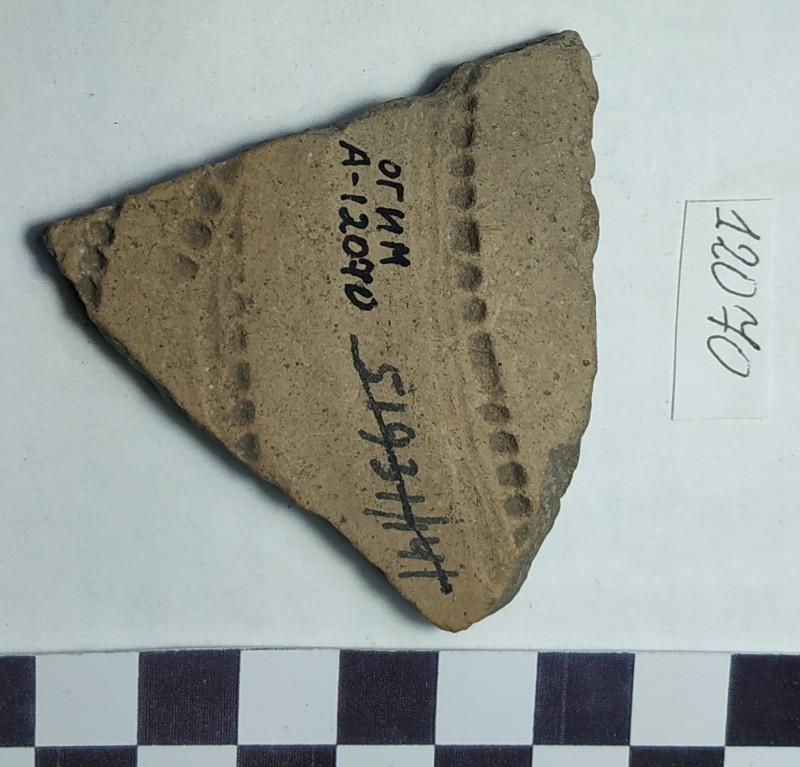 Фрагмент стінки ліпної жовтоглиняної посудини