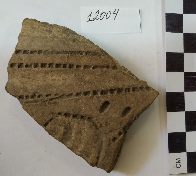 Фрагмент стінки ліпної сіроглиняної посудини