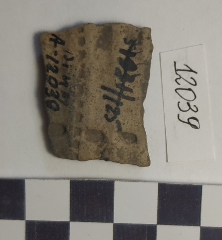 Фрагмент стінки ліпної сіроглиняної посудини