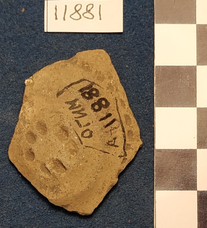 Фрагмент стінки ліпної сіроглиняної посудини