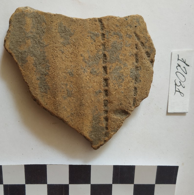 Фрагмент стінки ліпної сіроглиняної посудини