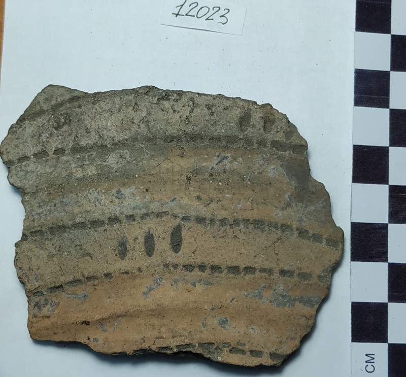 Фрагмент стінки ліпної сіроглиняної посудини