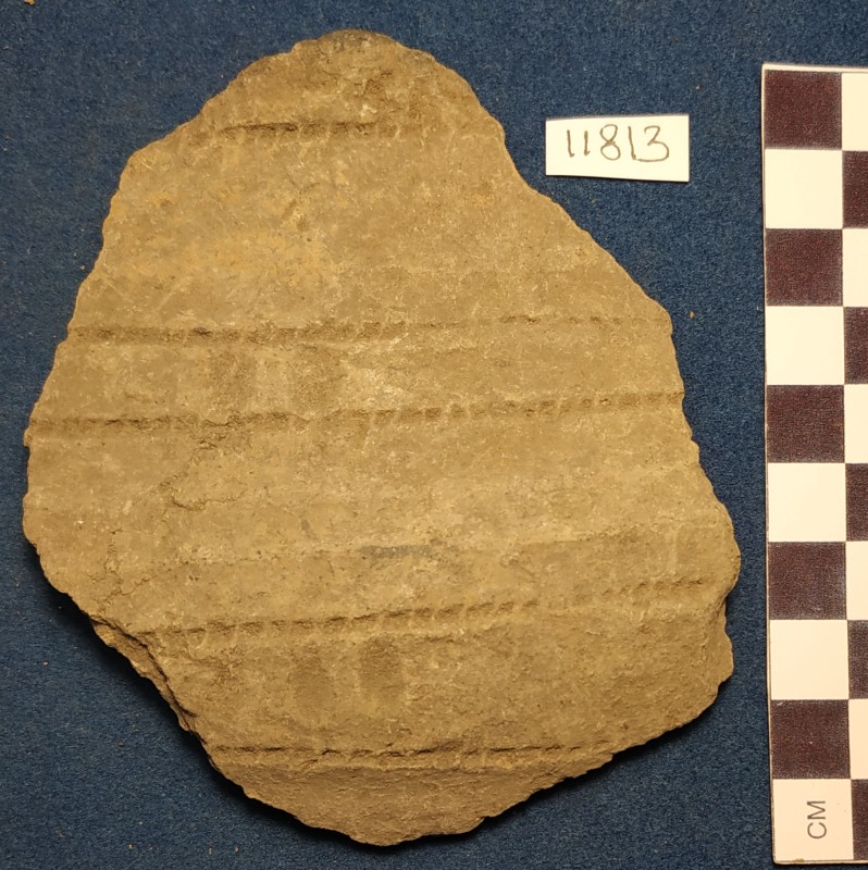 Фрагмент стінки ліпної сіроглиняної посудини