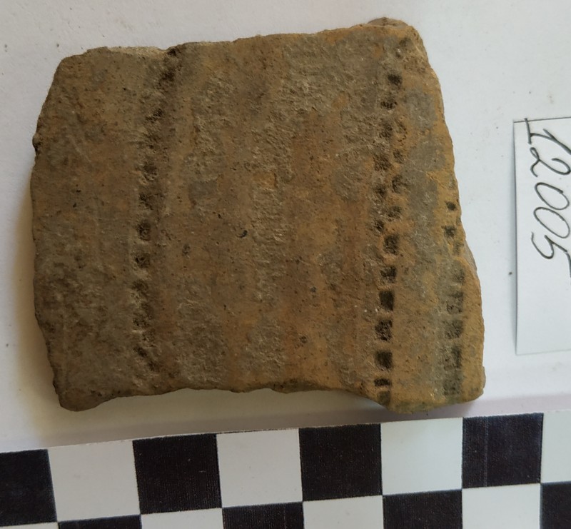 Фрагмент стінки ліпної сіроглиняної посудини