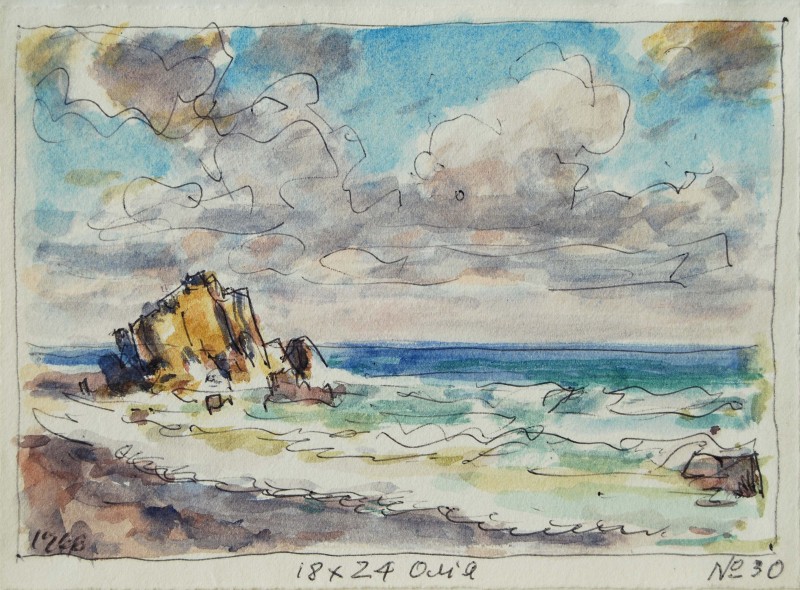 Берег океану. Ескіз. 1966