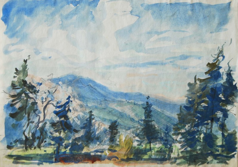 Гори Сьєрра-Невада. Ескіз до картини. 1970-і