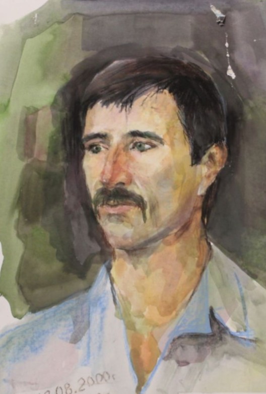 Портрет Боровського Олександра Анатолійовича з циклу "Колекція портретів гірників шахт міста"