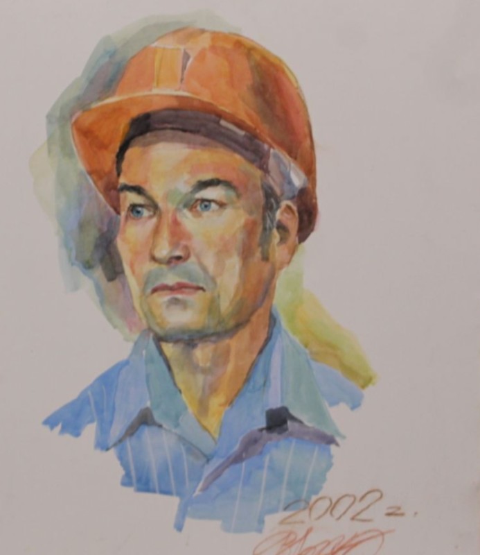 Портрет Товми Миколи Григоровича з циклу "Колекція портретів гірників шахт міста"