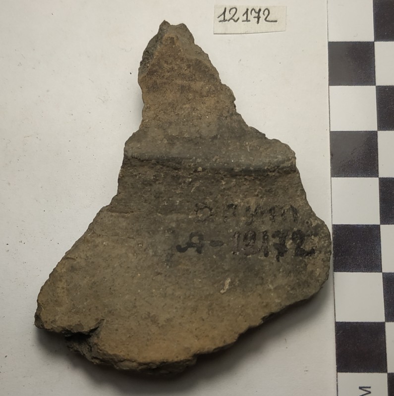 Фрагмент стінки ліпної сіроглиняної посудини