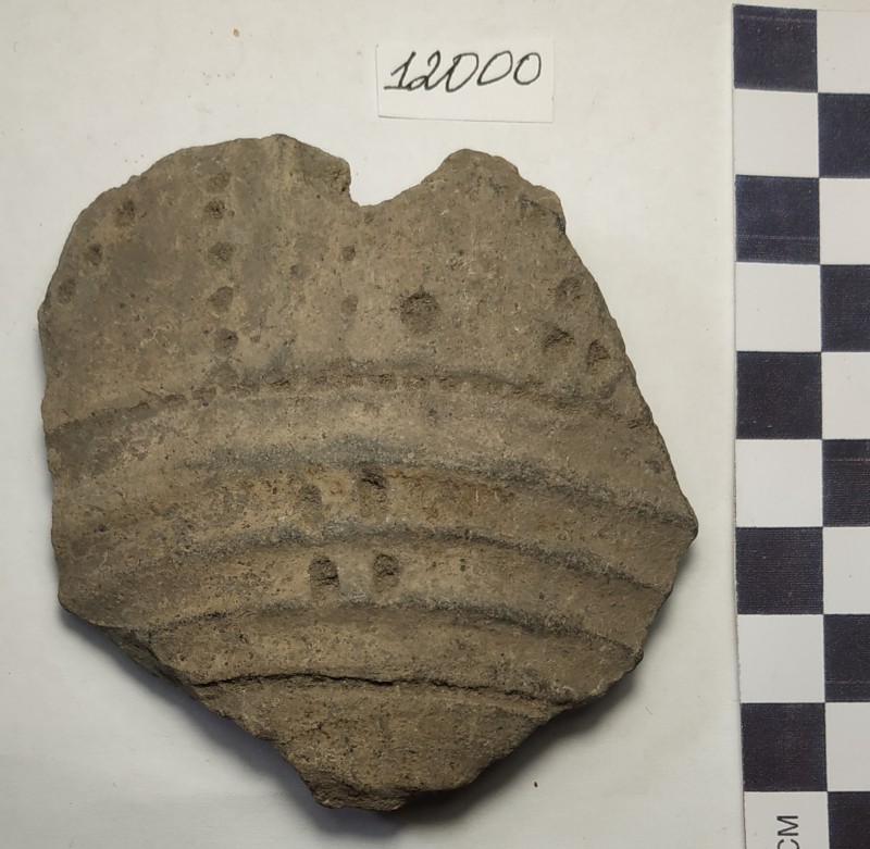 Фрагмент стінки ліпної сіроглиняної посудини