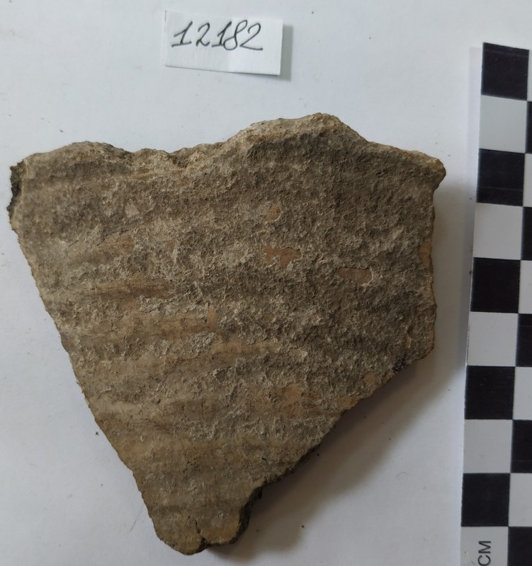 Фрагмент стінки ліпної сіроглиняної посудини