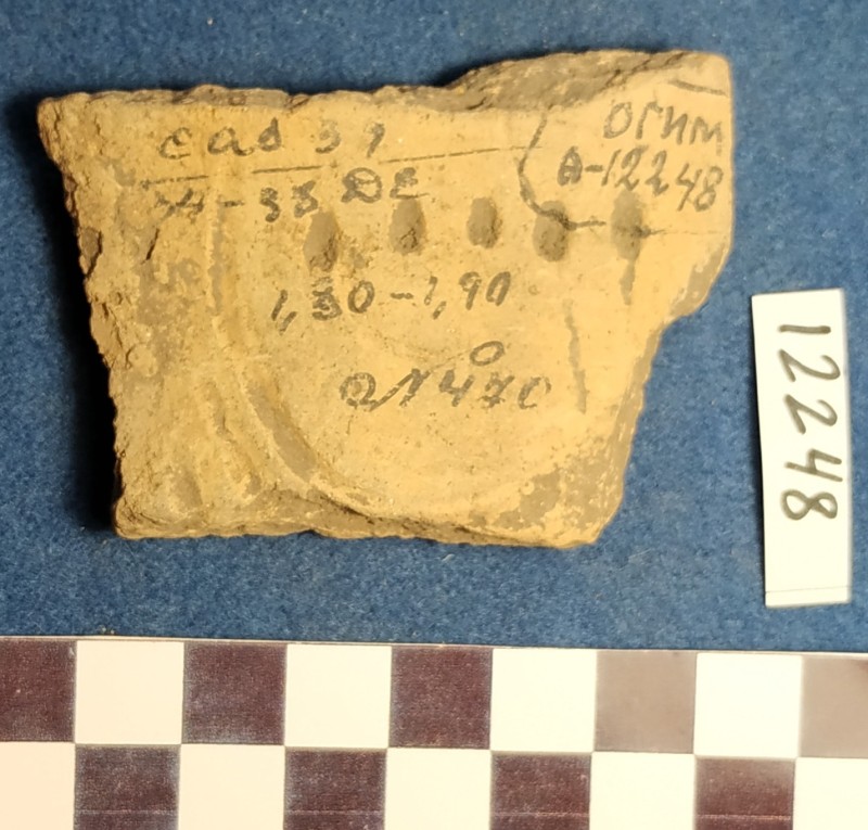 Фрагмент вінець ліпної жовтоглиняної посудини